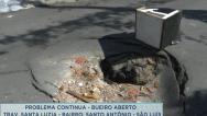 Buraco atrapalha moradores no bairro Santo Antônio