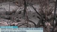 Centro Tático Aéreo realiza combate de incêndio em vegetação seca na Via Expressa