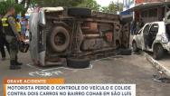 Carro capota e deixa pessoas feridas no bairro Cohab