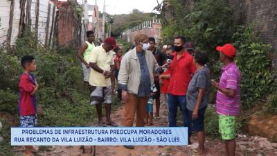 Moradores reclamam de buracos e lama na Vila Luzião